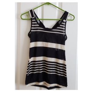 black and white stripe top